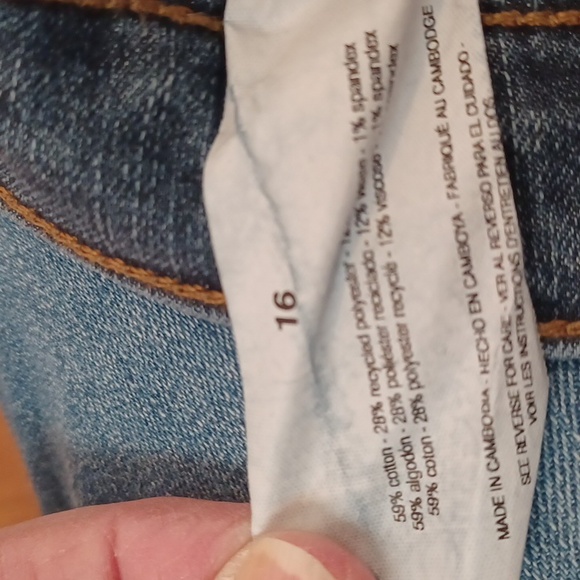 Ella Moss Dark Wash Denim Sz. 16 Straight. Rise 11.5". L.28"  EUC! - Picture 6 of 7